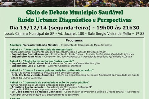 Ciclo de Debate Município Saudável Ruído Urbano: Diagnóstico e Perspectivas