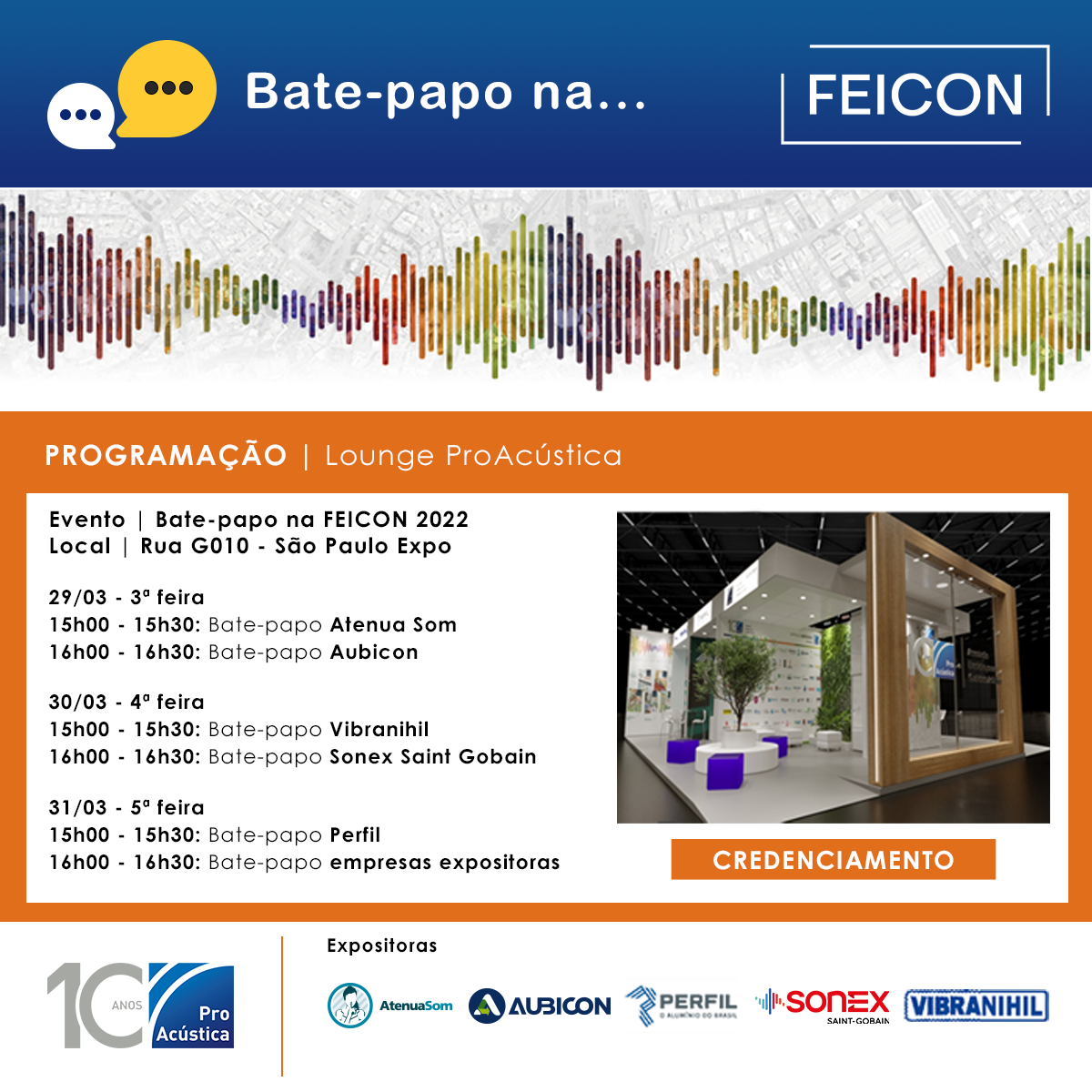 ProAcústica promove bate-papo entre fabricantes e consultores de soluções acústicas na Feicon 2022