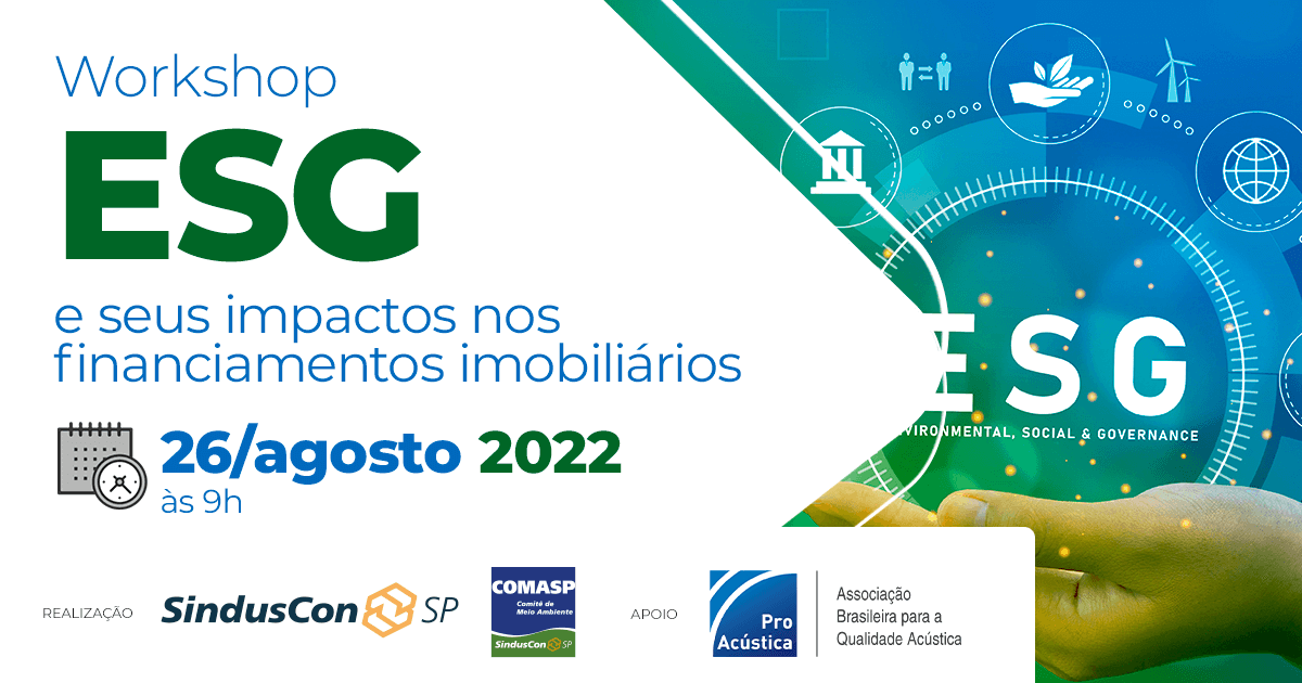 Workshop ESG e seus impactos nos financiamentos imobiliários